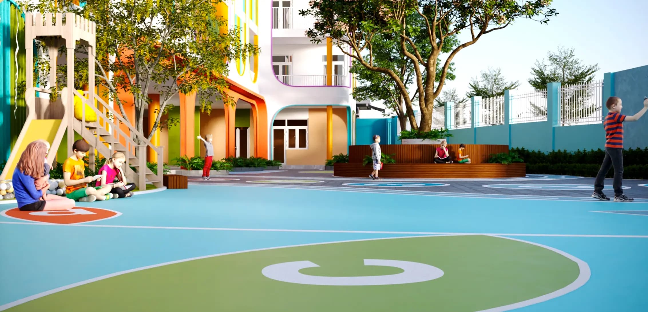 Sân chơi với trang thiết bị chuẩn quốc tế