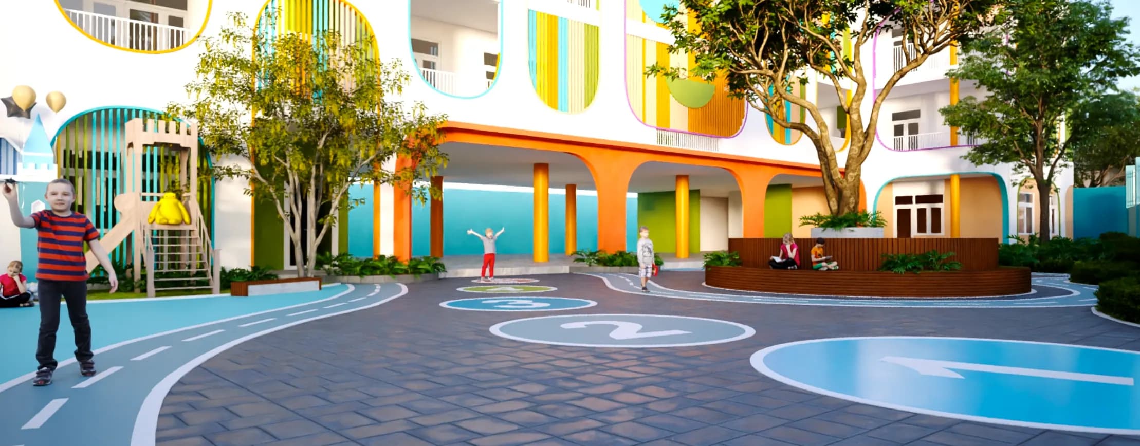 Khuôn viên trường xanh mát